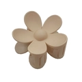 Matte beige flower hair claw clip with large five-petal design for hair styling - Large Flower Style / Cream