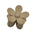 Matte cream large flower hair claw clip with floral petal design and spring grip - Large Flower Style / Milk Coffee