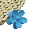 Sky blue matte flower claw clip with minimalist five-petal design for thick hair - Small Flower Style / Blue
