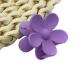 Large matte purple flower hair claw clip with trendy resin petal design for women - Small Flower Style / Purple