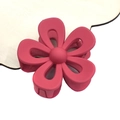 Matte rose pink flower hair claw clip with large five-petal design for thick hair - Large Hollow Flower Style / Burgundy