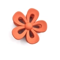 Large matte coral orange flower hair claw clip with floral design for ponytail styling - Large Hollow Flower Style / Orange