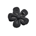 Large matte black flower hair claw clip with minimalist design and textured finish - Large Hollow Flower Style / Black