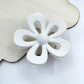 Large matte white flower hair claw clip with floral design for elegant ponytails - Large Hollow Flower Style / White