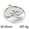 Colgante Árbol de la Vida de acero inoxidable plateado, ancho 25mm y peso de 4g - Plata 25mm