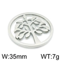 Silver stainless steel Tree of Life hollow pendant, 35mm width and 7g weight variant - Steel Style 4 (KLJ4305-Z)