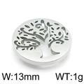 Colgante Árbol de la Vida de acero inoxidable, dije redondo de 13mm para hacer joyas - Árbol De La Vida Hueco Estilo B (KLJ4309-Z) / 13mm / Color Acero