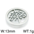 Colgante árbol de la vida plateado de acero inoxidable calado 13mm diámetro 1g - Árbol De La Vida Hueco Estilo A (KLJ4307-Z) / 13mm / Color Acero