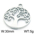 30mm hollow stainless steel tree of life pendant charm with 5g weight specification - Style 14 (KLJ4261-Z)