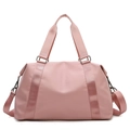 Pink waterproof large capacity travel duffel bag with detachable shoulder strap and handles - Small / Pink