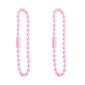 Vista detallada de dos cadenas de bolas de hierro rosa para accesorios de joyería DIY - rosa fuerte