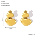 Irreguläre ovale geometrische Ohrstecker aus 18k vergoldetem Edelstahl - 18K Gold / Gold
