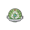 Broche en émail éco-responsable avec texte Save the Planet et design terre florale - Style Save The Planet (QHXZ1188)