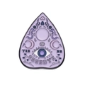Spilla smaltata planchette viola con simboli mistici di luna, sole e occhio sacro - Stile Planchette Occhio Che Tutto Vede (XZ9217)