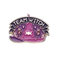 Violetter Emaille-Pin Team Witch mit Mondphasen und goldenen mystischen Symbolen - Team Witch Hut Stil(XZ8659)