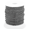 Rotolo di catena a croce martellata in acciaio inossidabile canna di fucile per DIY - 0,4 mm Diametro 1,5 mm di Larghezza / Nero
