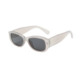 Retro-Rechteck-Sonnenbrille mit grauem transparentem Rahmen und dunklen Gläsern - Hellkaffeebrauner Rahmen Schwarz Graue Linsen