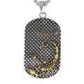 Retro stainless steel Scorpio pendant necklace with gold scorpion and mesh texture - Scorpio
