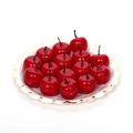 Miniature artificial red apples with high gloss finish on a gold-edged plate - Mini Red Apple