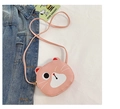 Mini sac bandoulière chat rose pour filles en similicuir avec une longue sangle - Rose