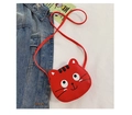 Mini sac à bandoulière rouge en forme de chat pour petites filles en cuir synthétique - Rouge