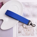 Dragonne en nylon bleu tissé avec fermoir rotatif en métal noir pour les clés - Bleu Royal
