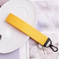 Lanière porte-clés jaune vif en nylon avec crochet rotatif en métal noir mat robuste - Jaune