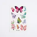 Watercolour butterfly and pink flower temporary tattoo stickers for children, model WY-039 - Butterfly WY-039