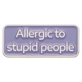 Purple enamel rectangular brooch with Allergic to stupid people humorous slogan - Light Purple - Allergic to stupid people