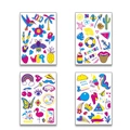 Glitter waterproof summer temporary tattoo set with dinosaur and mermaid designs - WOYG017-020 Summer Theme Fluorescent Tattoo Stickers Set (WOYG017-020)