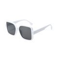 Gafas de sol cuadradas blancas con patillas de textura acolchada para mujer - Montura Blanca Lente Gris