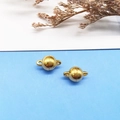 Golden spherical magnetic clasp with double rings for necklaces and bracelets - Gold Ball (7mm)