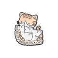 Pin's en émail chat orange et blanc avec texte My Best Friend Is A Cat - Style Best Friend (QHXZ1511)