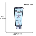 Pin de esmalte de pasta dental con frase Smile, broche creativo azul de 3,1x2,1cm - Pasta de Dientes
