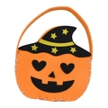 Halloween felt pumpkin bag with black wizard hat and star detail for kids candy - Magic Pumpkin