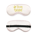 Light pink satin sleep eye mask for Team Bride with adjustable strap and gold glitter text - Gold Foil Team Bride / Light Pink
