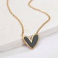 【8353】 Black Shell Heart Necklace