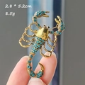 Gold Scorpion with Blue Rhinestones