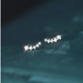 Boucles d'oreilles minimalistes en argent épi de blé avec zircons brillants dégradés - Paire en or blanc