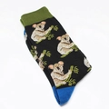 Detail of funny cotton socks featuring a vivid koala holding bamboo pattern - One Size / Koala with Bamboo (A170)
