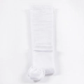 Single folded white nylon sports crew sock with breathable jacquard texture - Knee High Open Toe / White
