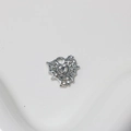 Pendentif cœur toile d'araignée argenté avec strass pour colliers et boucles - Blanc