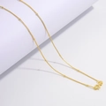 Elegante collar de cadena de caja en plata de ley S925 bañada en oro con pequeñas cuentas - Dorado