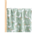 Muslin baby blanket in light green featuring white goose and leaf print patterns - Light Green Goose Leaf