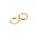 Orecchini a cerchio classici in acciaio al titanio dorato lucido unisex - Piccolo (19mm) / Oro