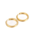 Polished gold stainless steel hoop earrings for men and women on a white background - 23mm / Gold