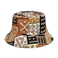 Boho-Wende-Anglerhut mit geometrischem Stammesmuster für optimalen Sonnenschutz im Freien - M (56-58cm) / Tribal Geometrischer Druck (1#)