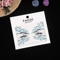 Macro detail of light blue and AB crystal face gems arranged for eye makeup decoration - Fantasy Blue / 165*155mm