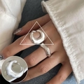 Open Adjustable / Crescent Wave Stacking Ring (JZ7438)