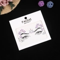 Detailed pattern of purple and silver face rhinestones on decorative display card - AB Purple
